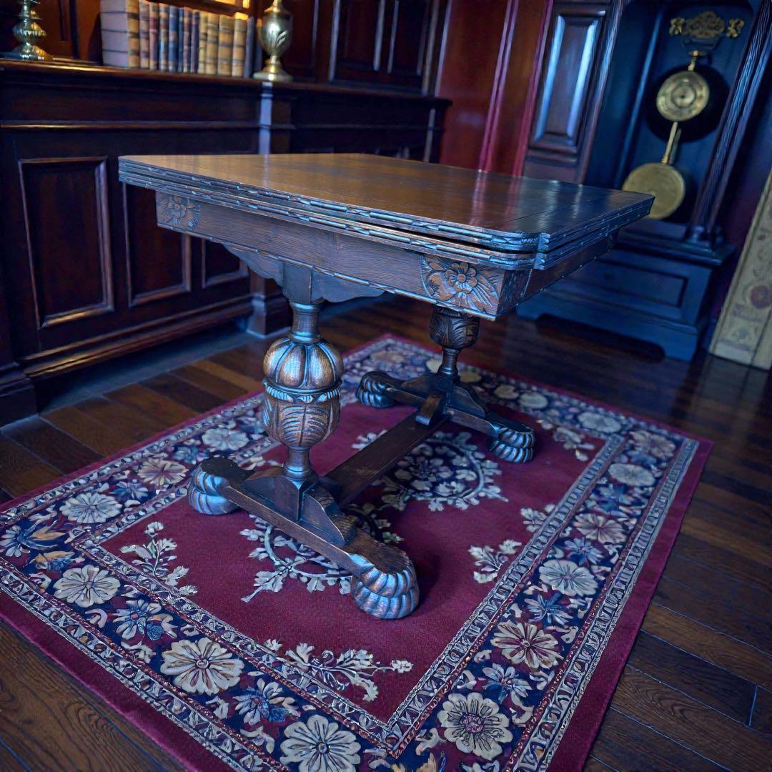 イギリス ダイニングテーブル バルボスレッグ 1920年 アンティーク オーク材