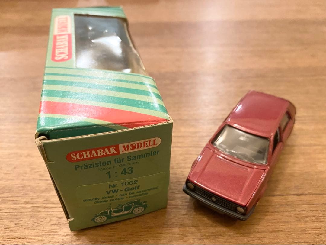 中古品 1/43 シャバク VW ゴルフⅡ レッドメタリック 当時物