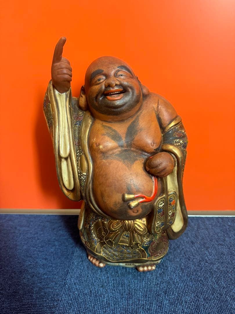 1739 九谷焼　布袋　縁起物 七福神 置物 神仏物 アンティーク 時代物