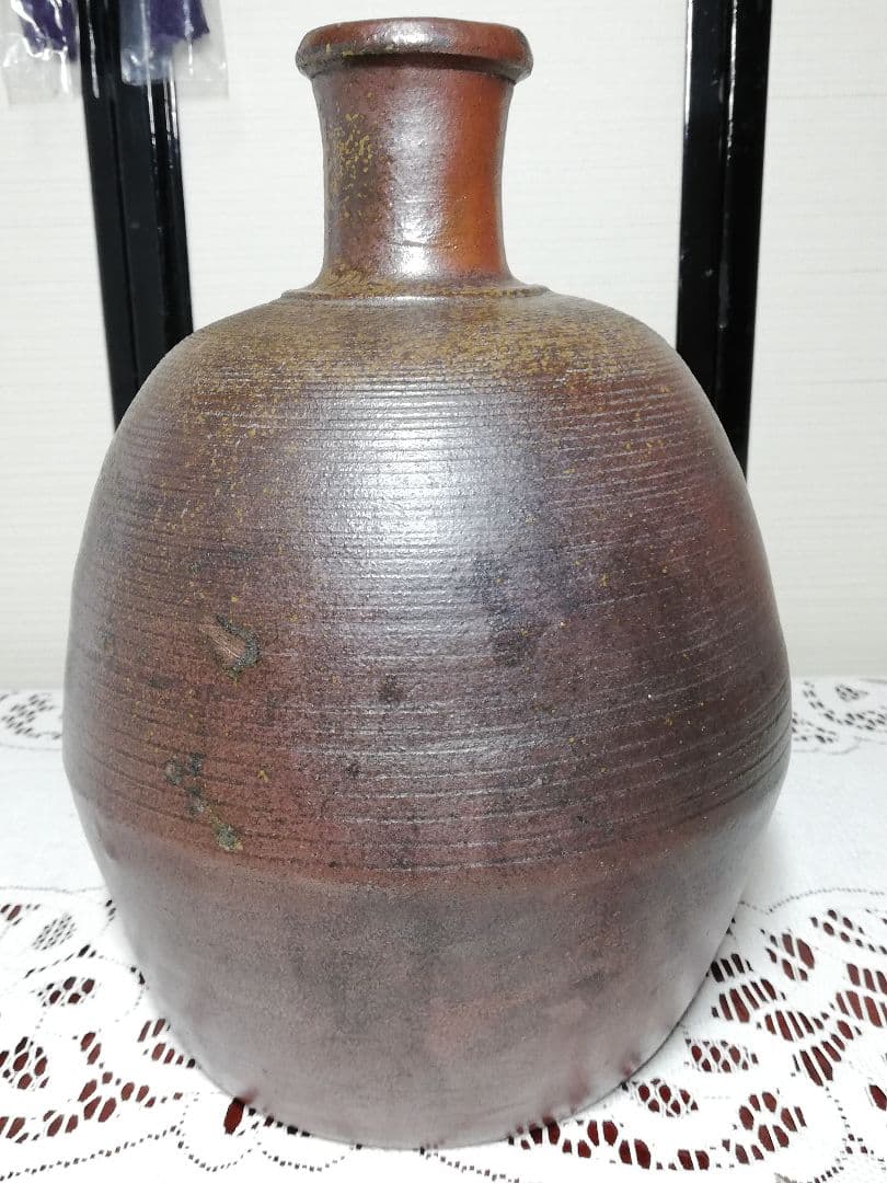 江戸末期 古備前 二升徳利 備前焼 窯印 木村の作 花入 フラワーベース 花器