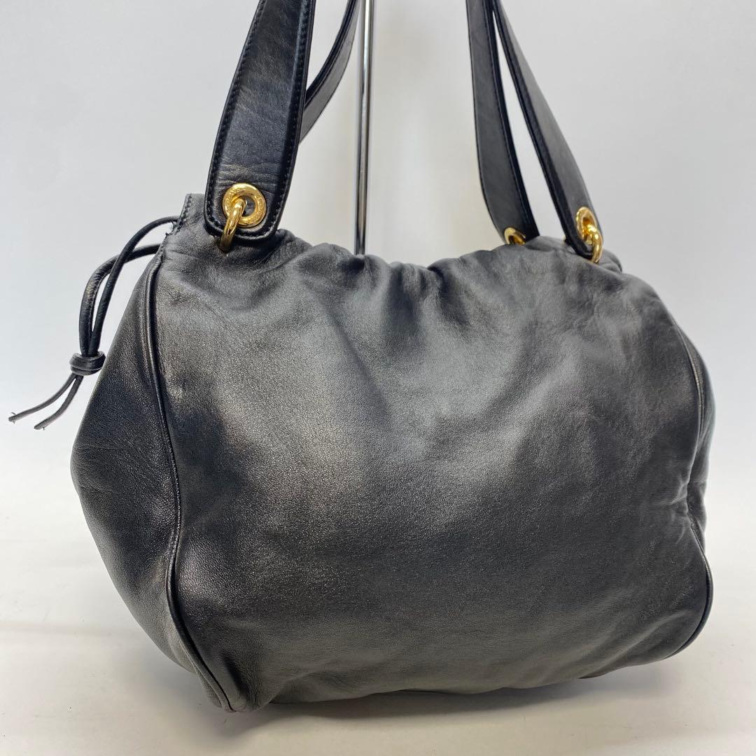 ロエベ ナッパレザーハンドバッグ ブラック アナグラム