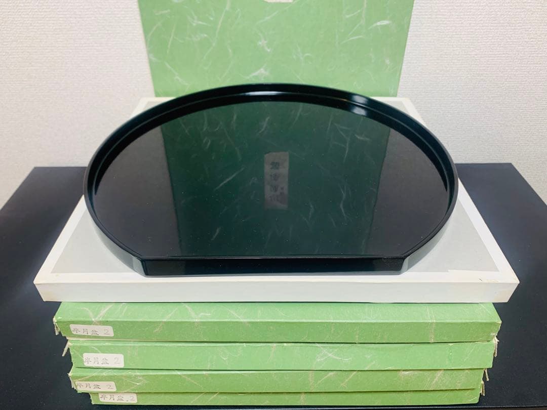 川連漆器　半月盆　尺2 尺二　5枚セット