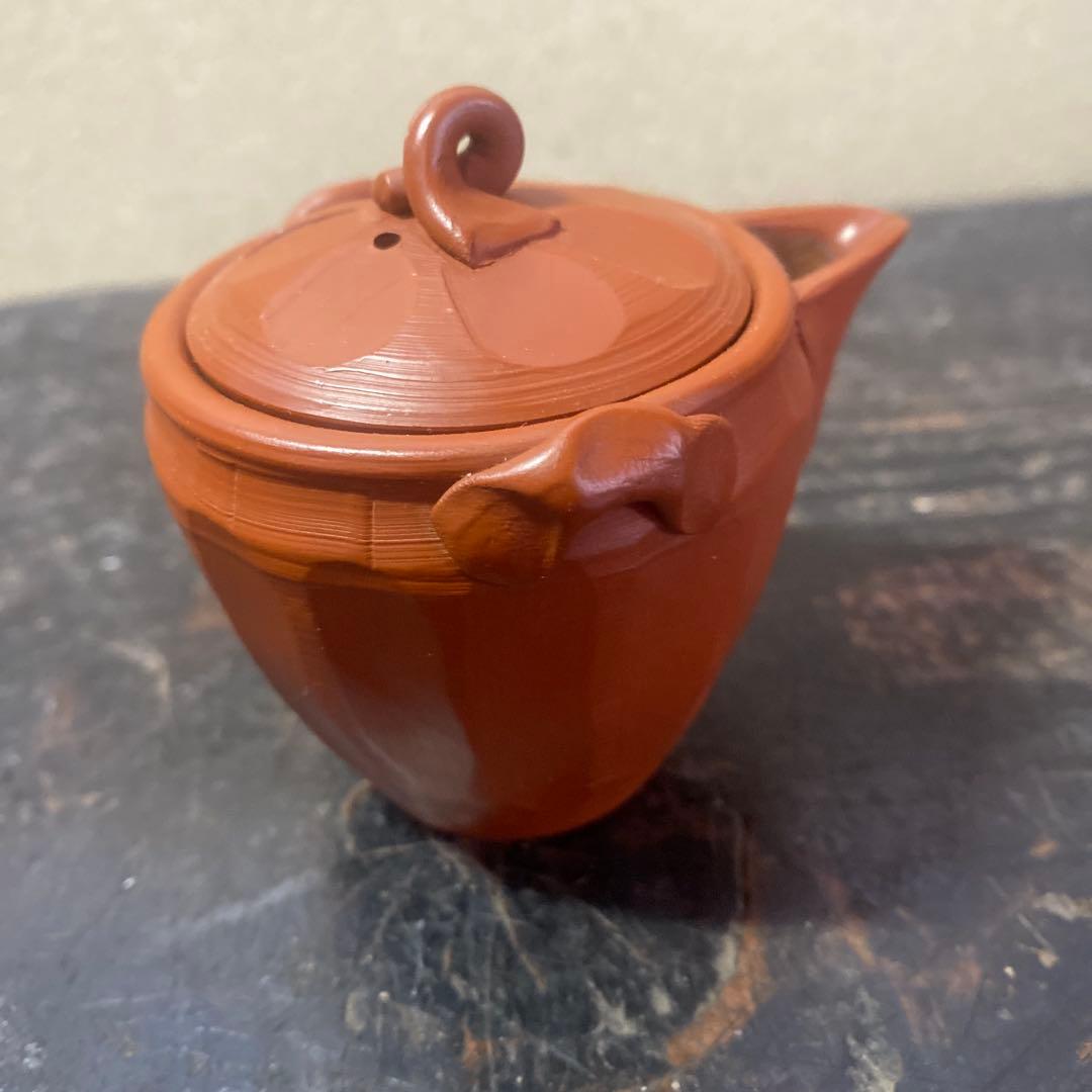 杉江木仙作　常滑急須 小型 朱泥　宝瓶　茶注A