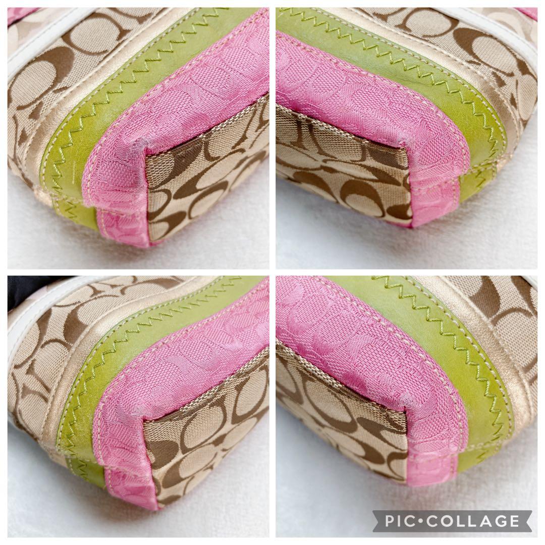 ✨美品✨COACH コーチ ハンドバッグ シグネチャー パッチワーク フラワー