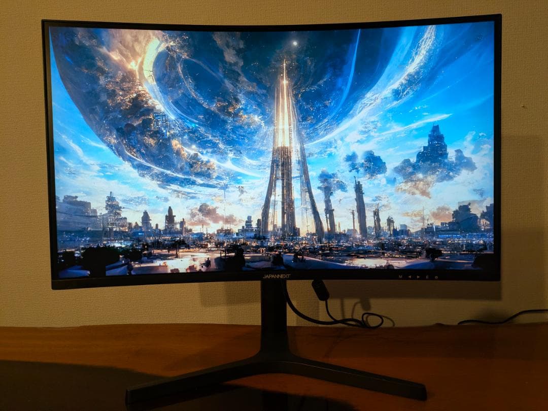 ジャパンネクスト ELED 27インチ 165Hz WQHD 曲面 モニター