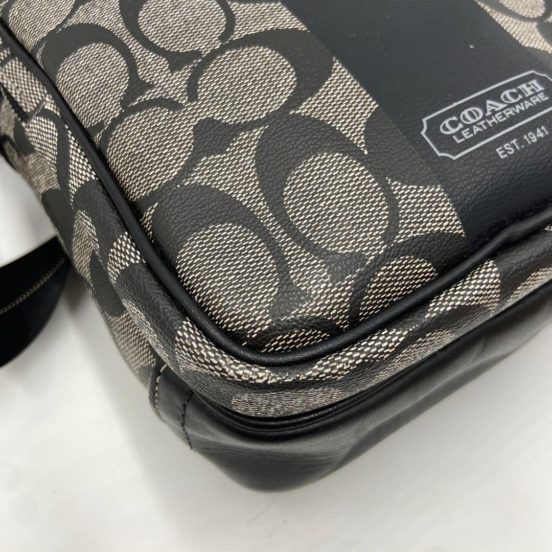 美品✨コーチ ショルダーバッグ F70078 ヘリテージ　シグネチャー ブラック