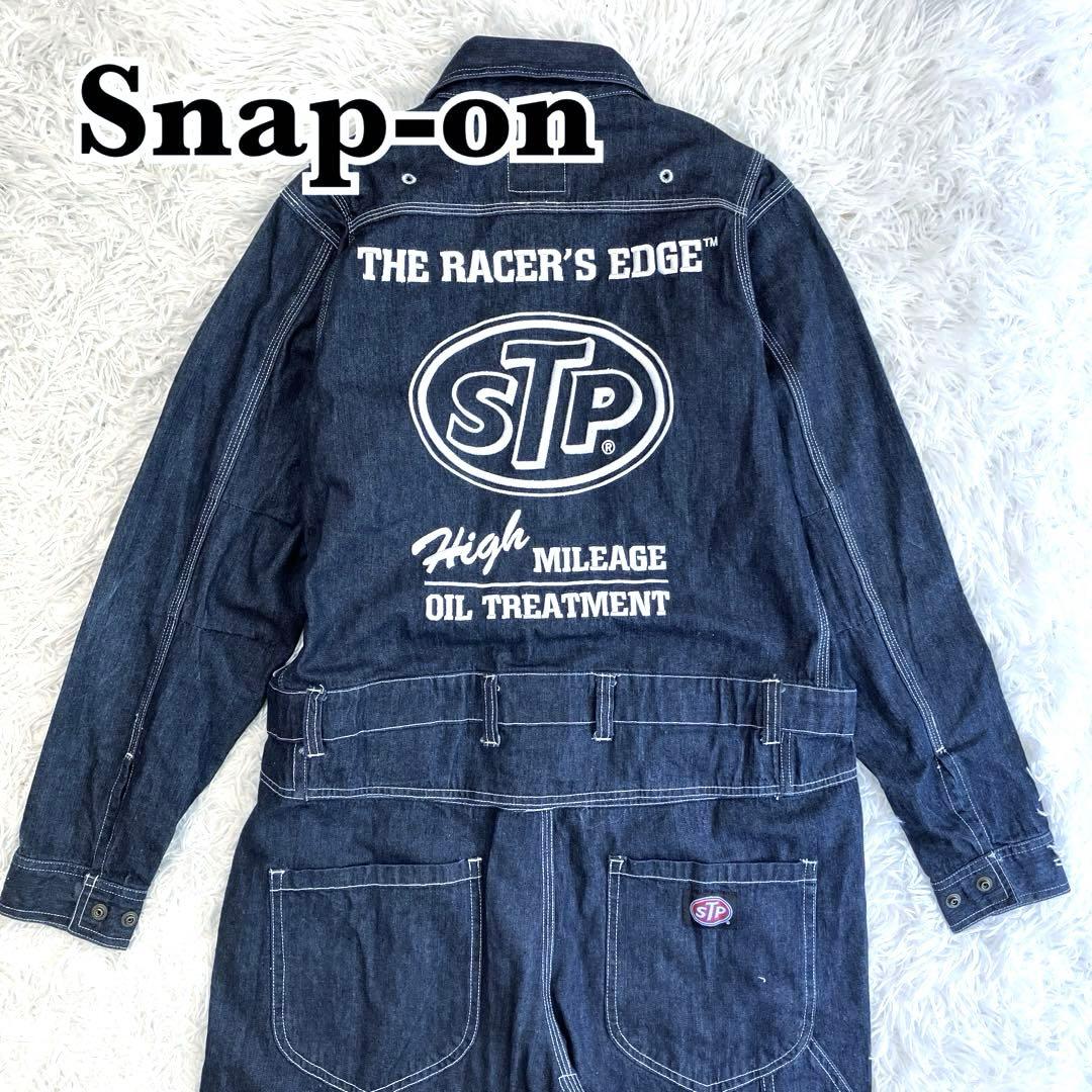 Snap-on　stp　ツナギ　デニム　機能的　ベルトループ　ダブルジップ　M