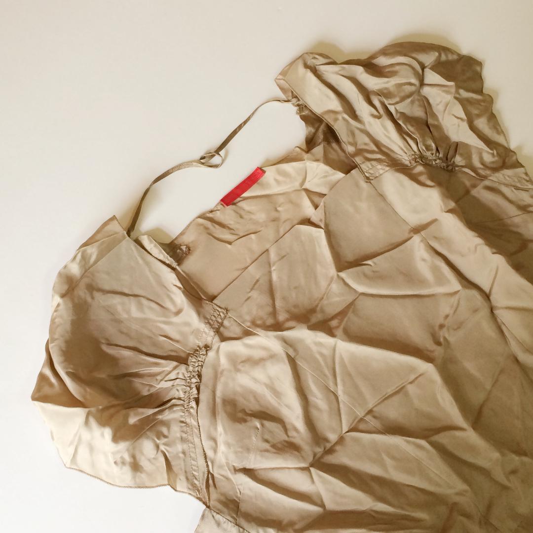 PRADA シルク ワンピース ベージュ サイズ40 イタリア製 半袖 プラダ