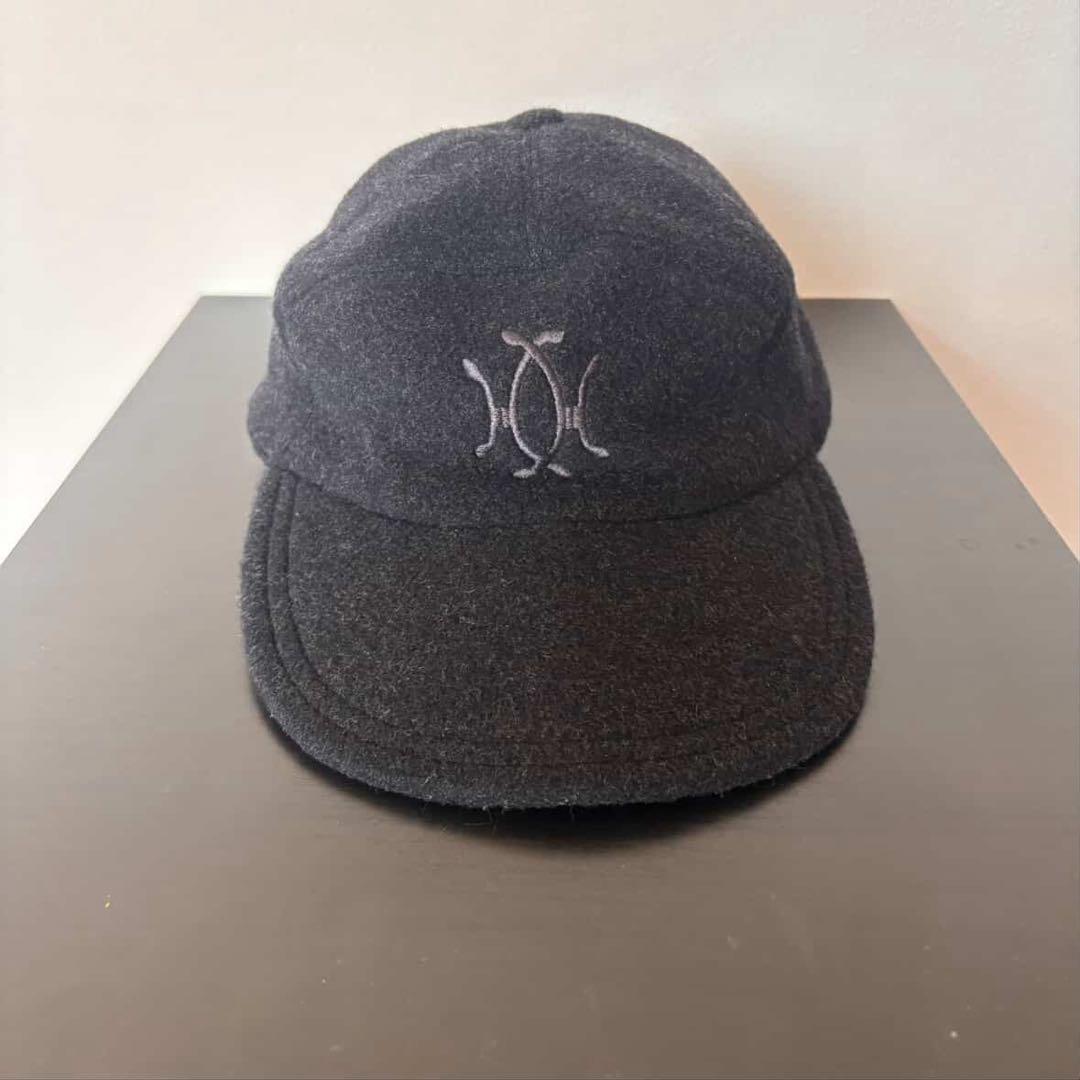 T*a様 HERMES エルメス コーデュロイ キャップ ブラック ロゴ刺繍