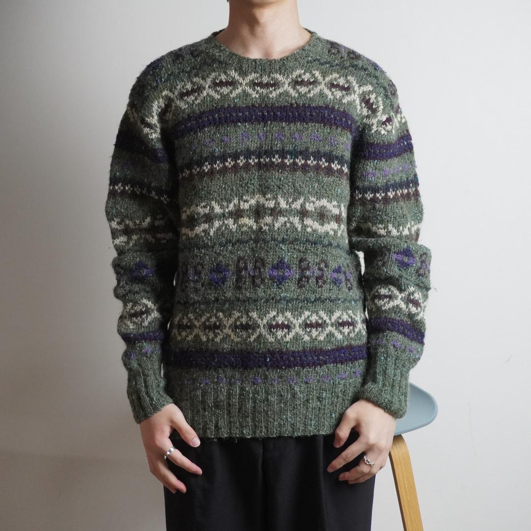 POLO by RalphLauren ノルディック柄ニット カーキ/CZ129