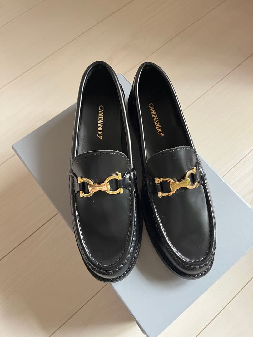 試着のみカミナンド CAMINANDO アーモンドトゥー ビットローファー