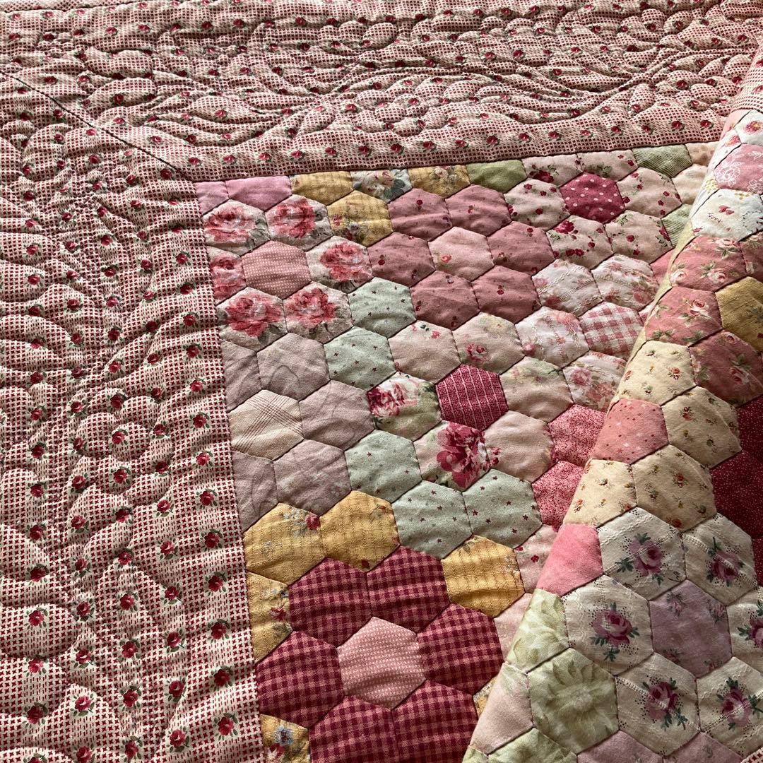 ハンドメイド ヘキサゴン ベッドカバー タペストリー