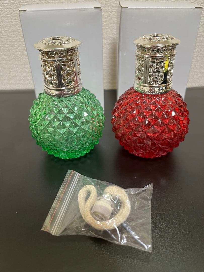 新品未使用ミニランプ　ランプベルジェオイル 使用可能　2個セット　緑と赤