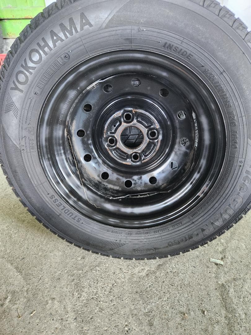 送料込☆2021 ヨコハマ タイヤホイール セット145/80R13☆4本