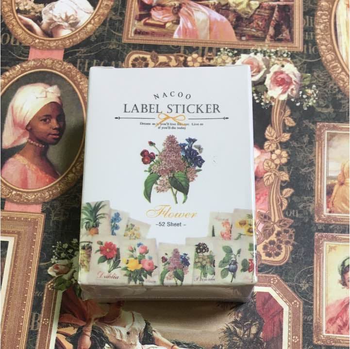 箱入りヴィンテージラベルステッカー お花  ￥500