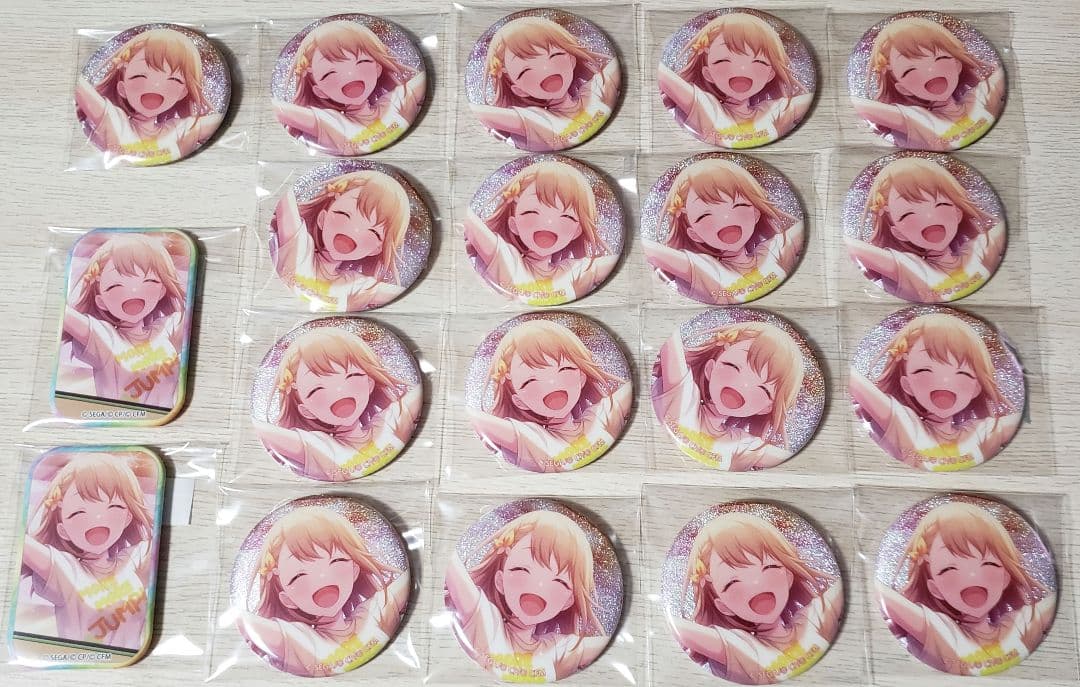 プロセカ 花里みのり グリッター缶バッジ スクエア缶バッジ セット