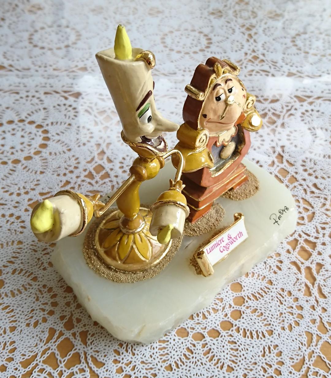 【超希少  入手困難】 美女と野獣 ルミエール＆コグスワース 置物 ディズニー