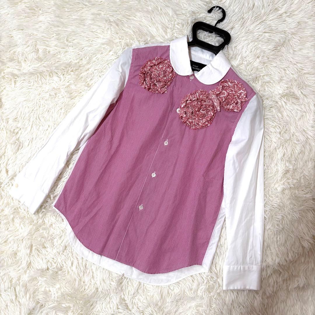 トリココムデギャルソン20SS 花柄 ラウンドカラーシャツ Sサイズ