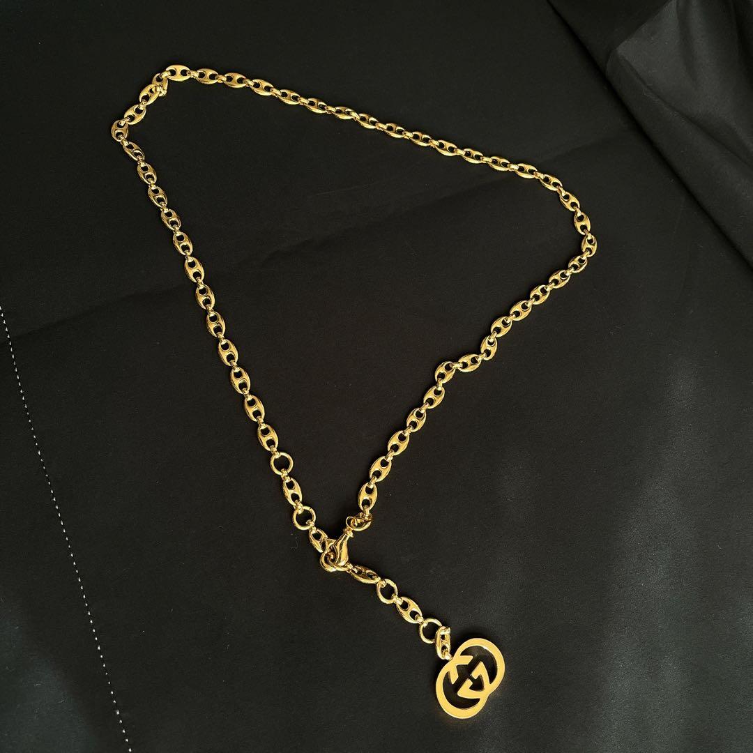 希少✨GUCCI チェーンベルト ゴールド インターロッキング oldgucci