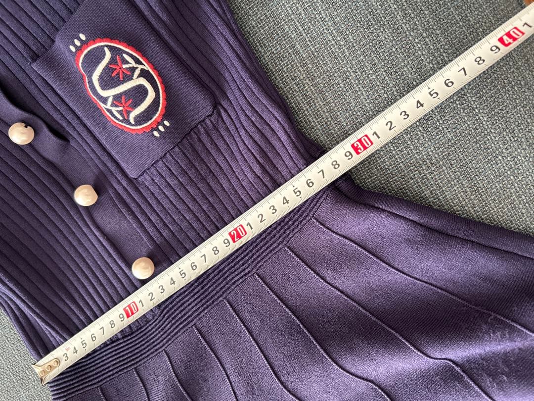 sandoroワンピース 長袖 ネイビー