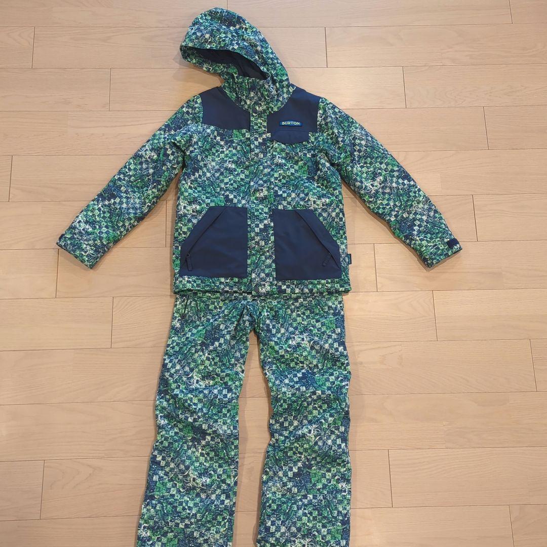BURTON スノーボードウェア 上下セット Lサイズ 緑系迷彩柄