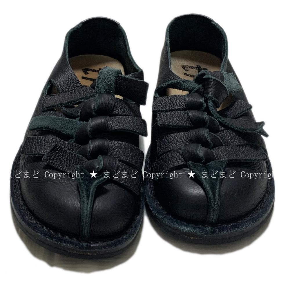 トリッペン Tornado レザー リボン レースアップ シューズ 36 黒