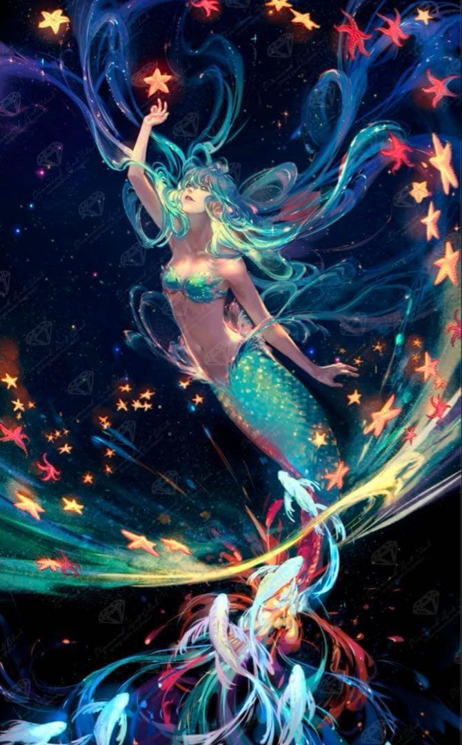 ダイヤモンドアートクラブ ヒトデの人魚　ユウメイアート　スクエア　DAC