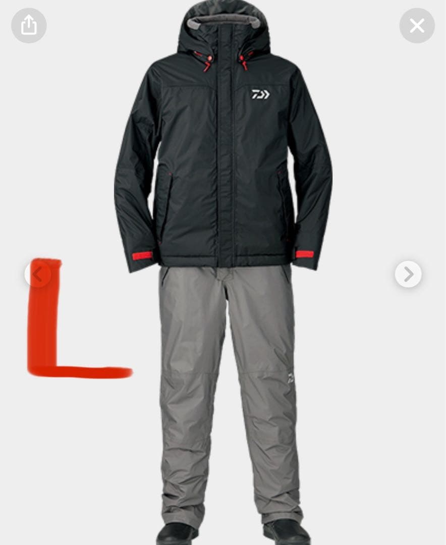 ダイワ　レインマックス ハイロフトウィンタースーツ DW-3507 L