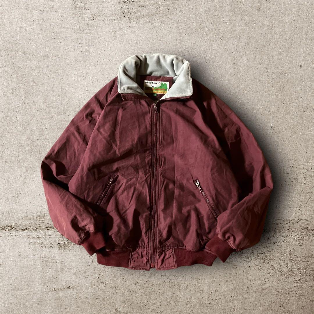 koo様☆vintageウォームアップジャケット短丈フーディナイロンブルゾンバー