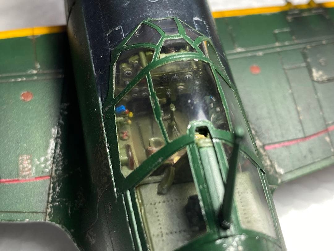 完成品　ハセガワ　1/48 局地戦闘機 雷電 21型　撃墜王　赤松中尉