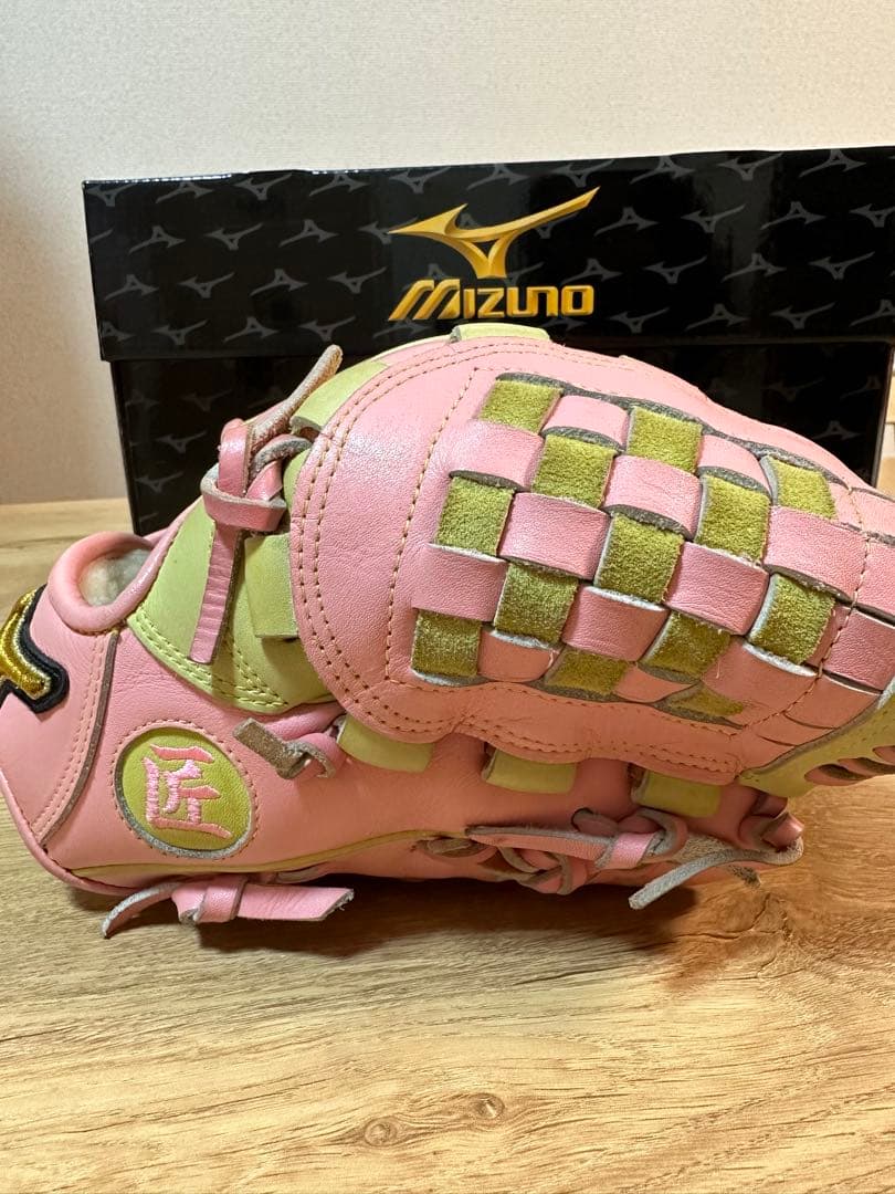 Mizuno Pro 硬式グローブ 2017-12 ピンク/イエロー