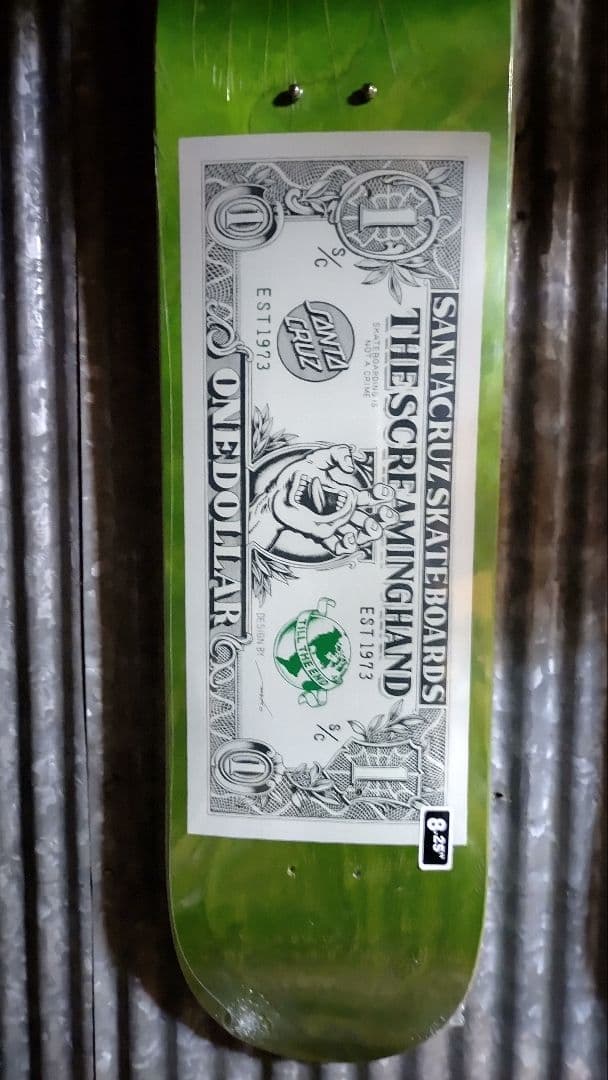 サンタクルーズ 8.25 スケボー デッキ ドル札 廃盤 未使用