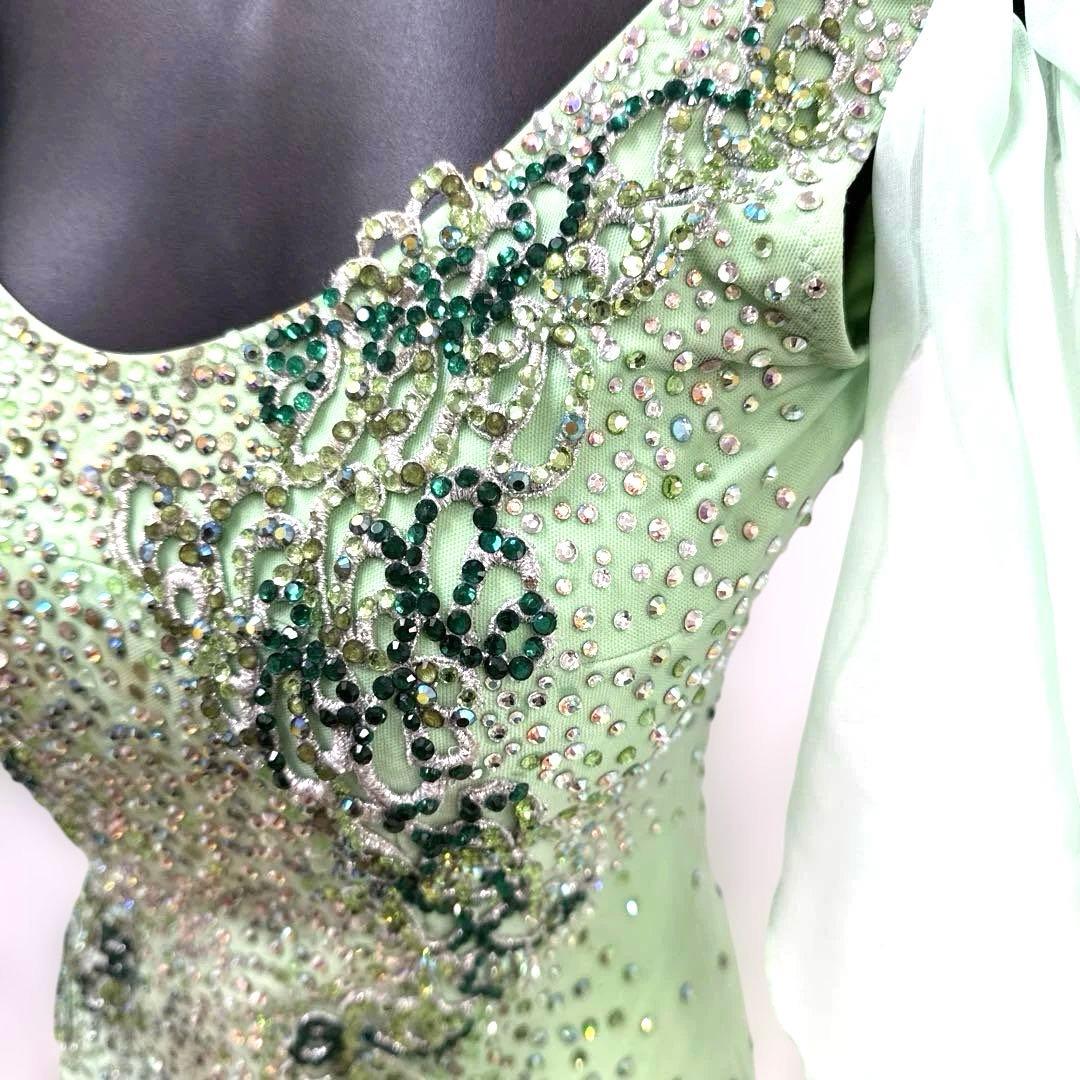 6346★ジャンティ★S ライトグリーン スタンダードドレス 社交ダンス