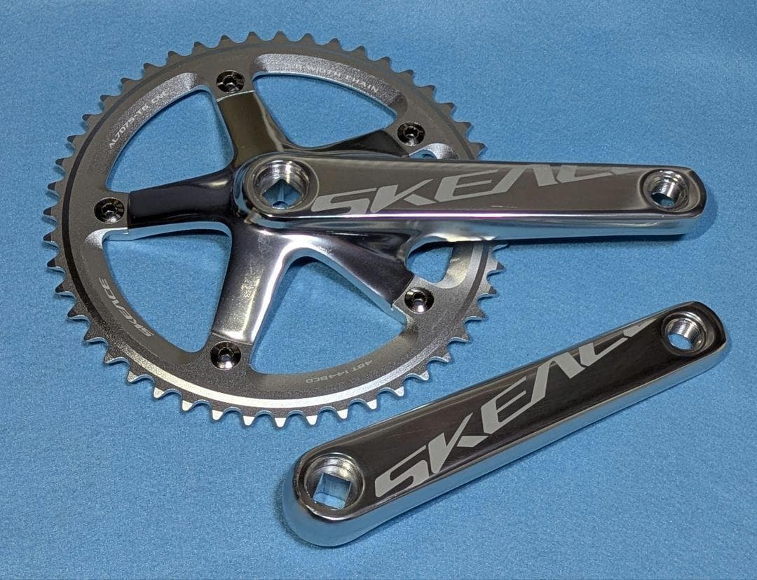SKEACE スクエアテーパー ピスト用クランク 165mm 48T 　シルバー