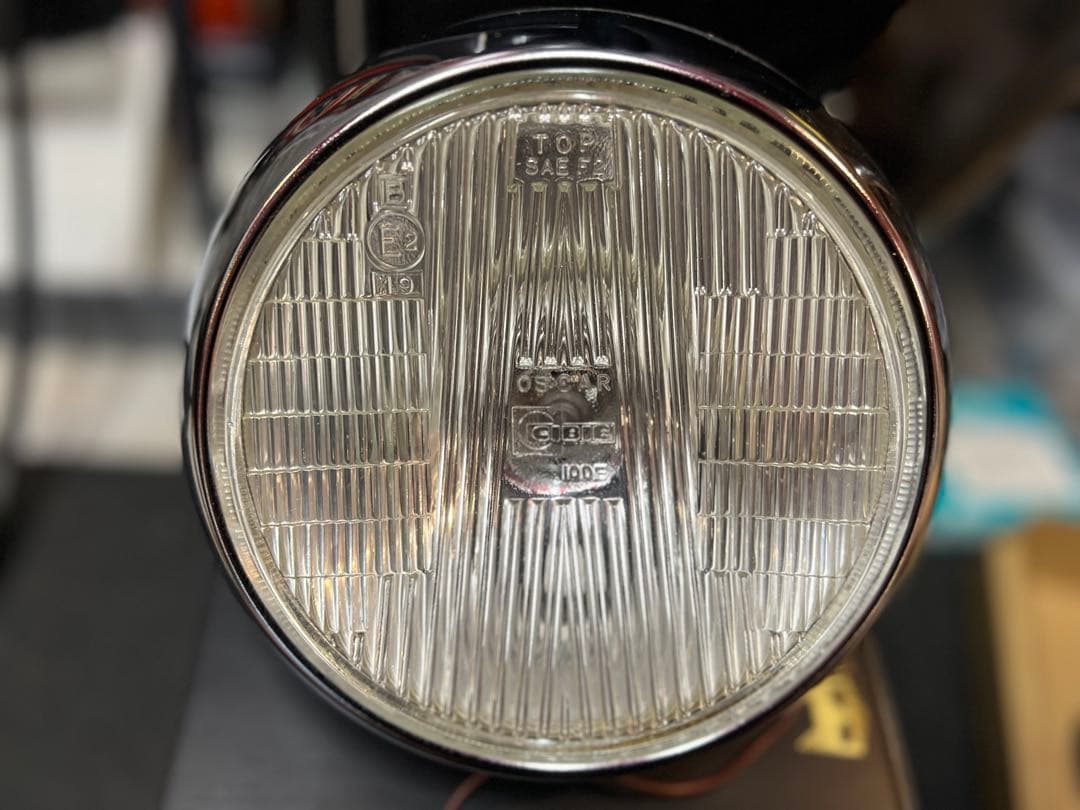 シビエ凹みヘッドライト/CIBIE バイク ヘッドライト ブラックケース