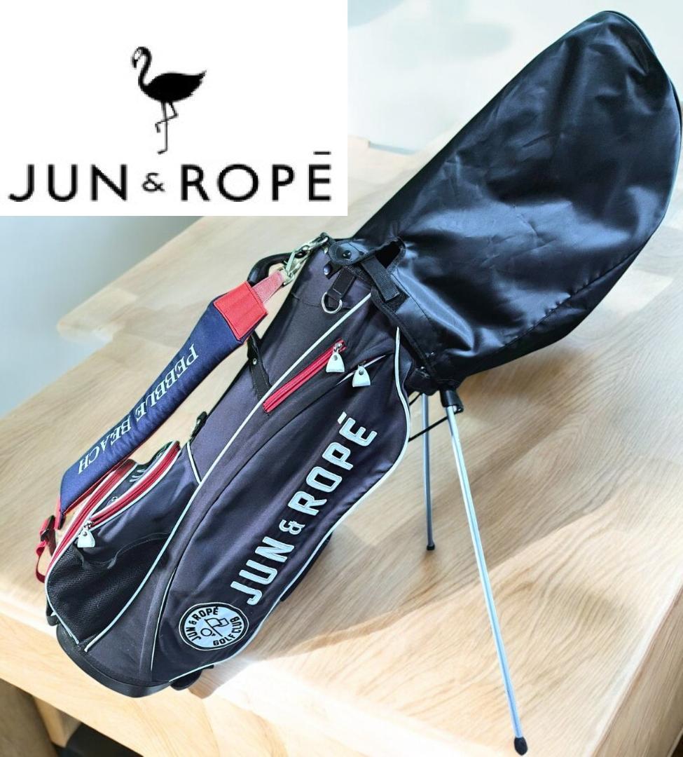送料無料/美品JUN & ROPE スタンド式キャディバッグ NAVY