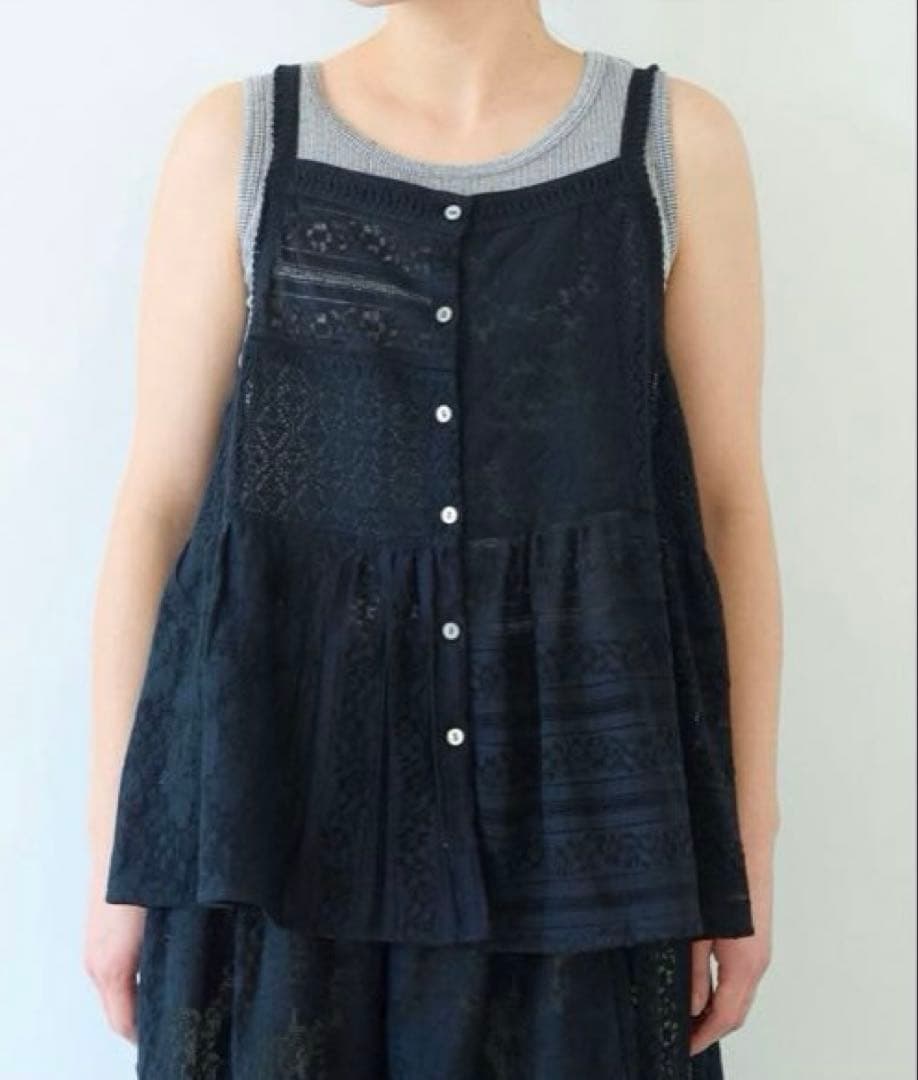 yuni △indiaパッチワークレース キャミビスチェ