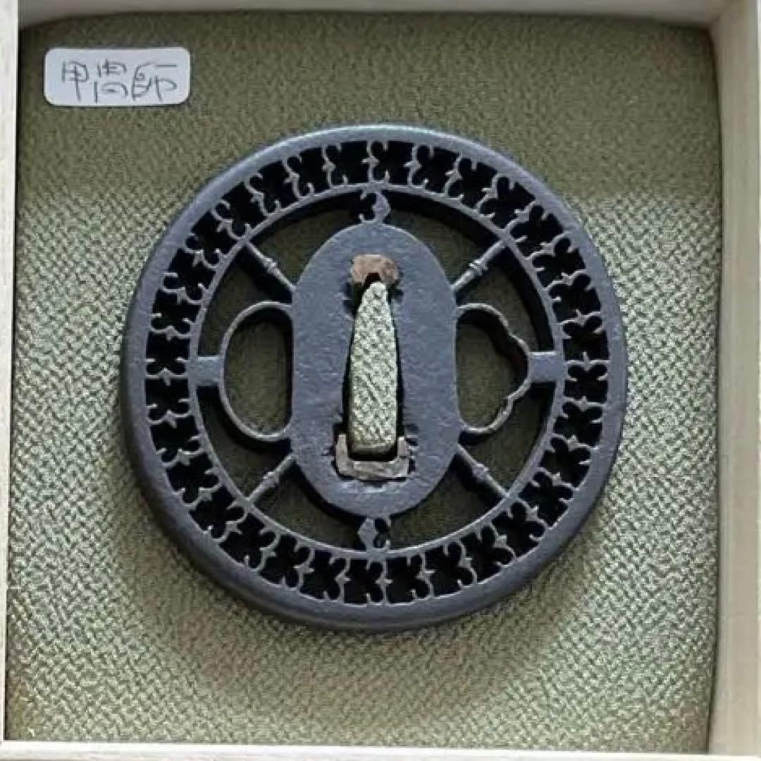 【ぽん 鍔 箱付き 】時代 つば おじいちゃんのコレクション 骨董