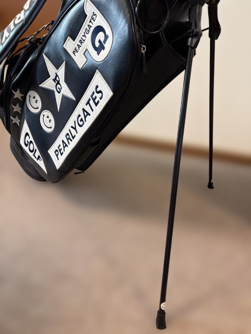 美品 パーリーゲイツ キャディバッグ スタンド式 ネイビー スマイル 89ロゴ