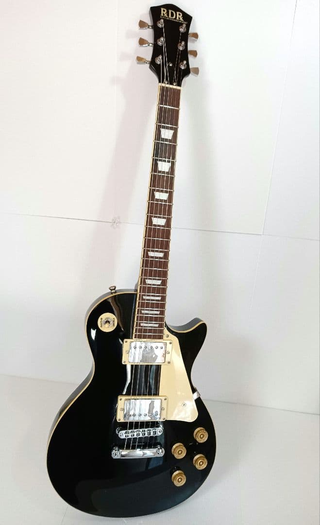 美品 新品弦 RDR レスポール 黒 ブラック エレキギター ハムバッカー