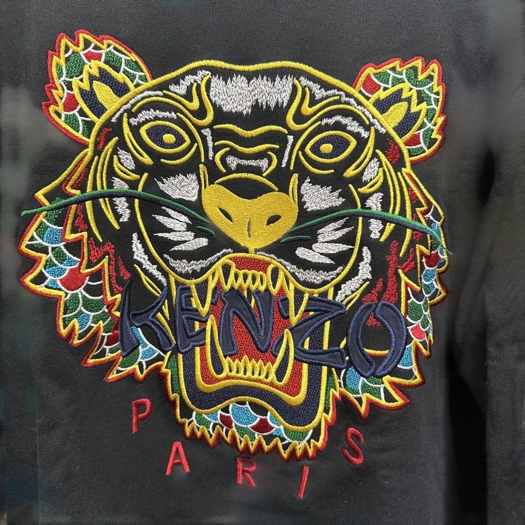 KENZO ブラック スウェットトレーナー ロゴ刺繍