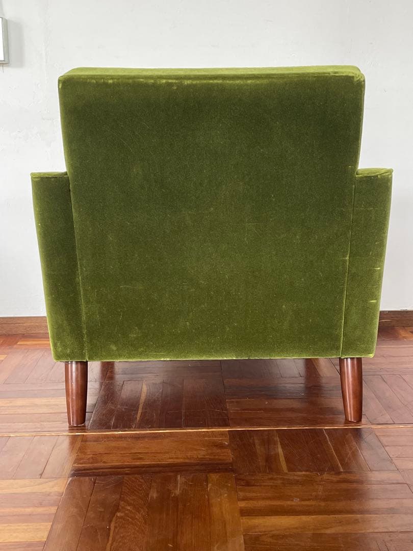 カリモク60 ロビーチェア オットマン セット モケットグリーン