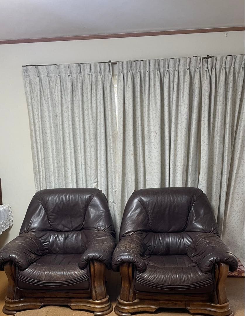 ドイツ製　超高級　革　レザー　無垢材　ソファー　LL