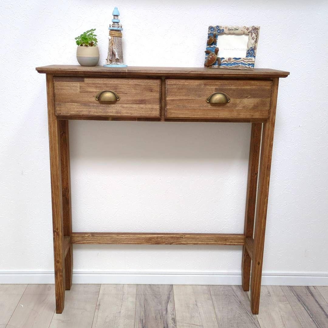 ★R★ページ 引出し付きコンソールテーブル・ワークテーブル 作業台 木製