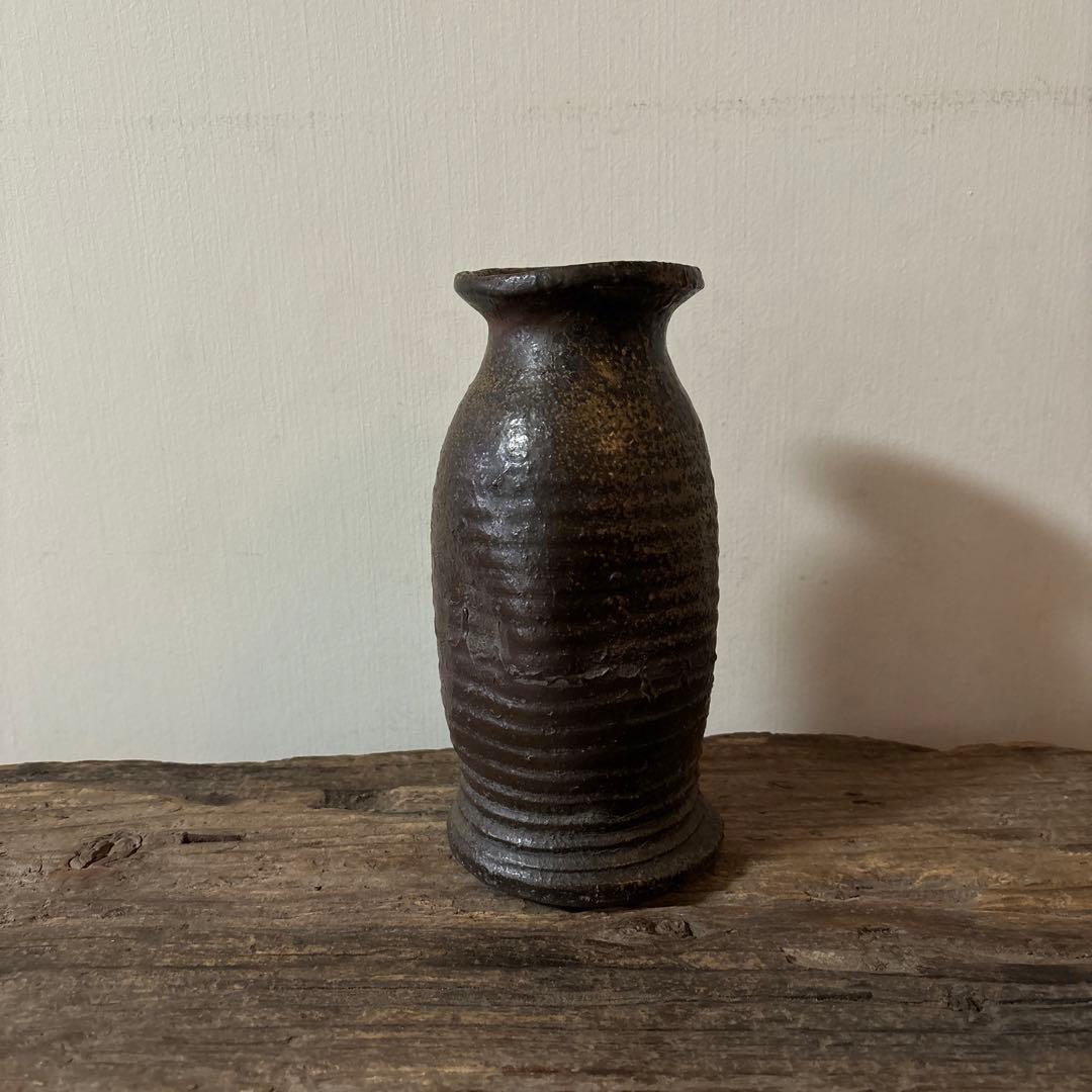 古備前花入　江戸〜明治　古丹波　花器　茶道具　アンティーク　骨董検:秦秀雄　李朝