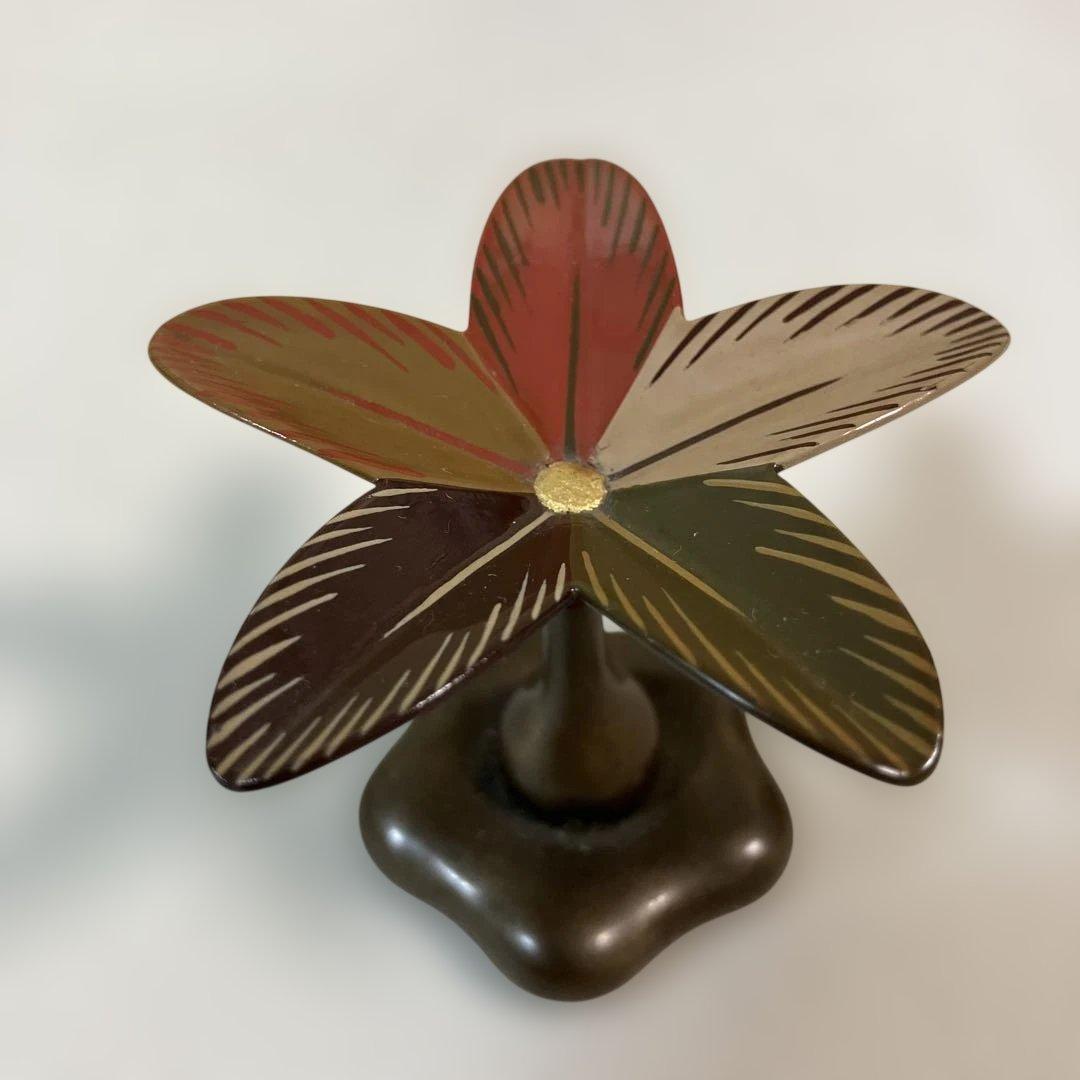 茶道具 色絵羽根蓋置 金谷五良三郎造 共箱