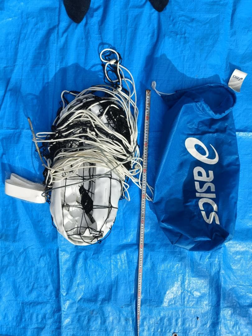 ほぼ新品 バレーボールネット 9人制 9.5m 試合 練習 高品質 asics