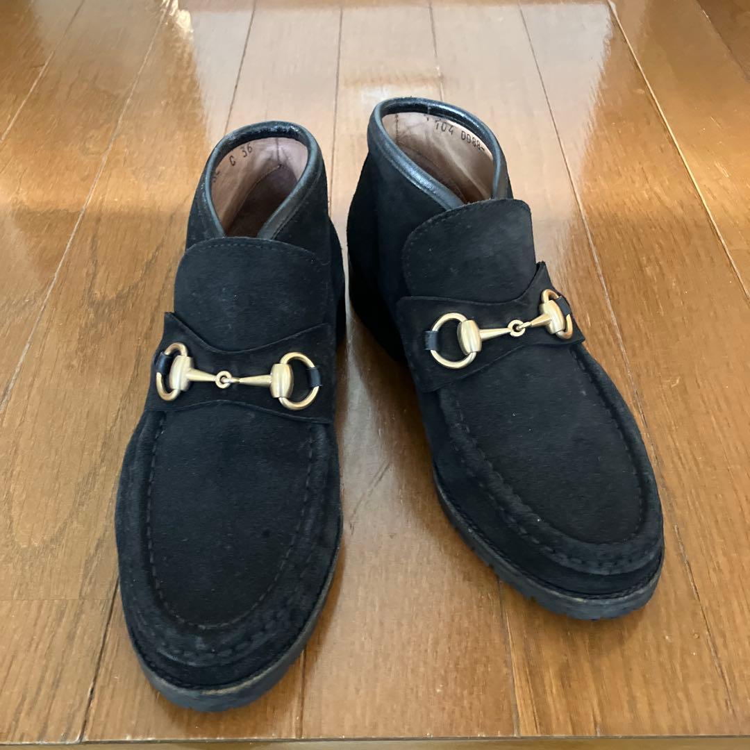 グッチ　GUCCI スウェードビット　ハイカットローファー　C３６