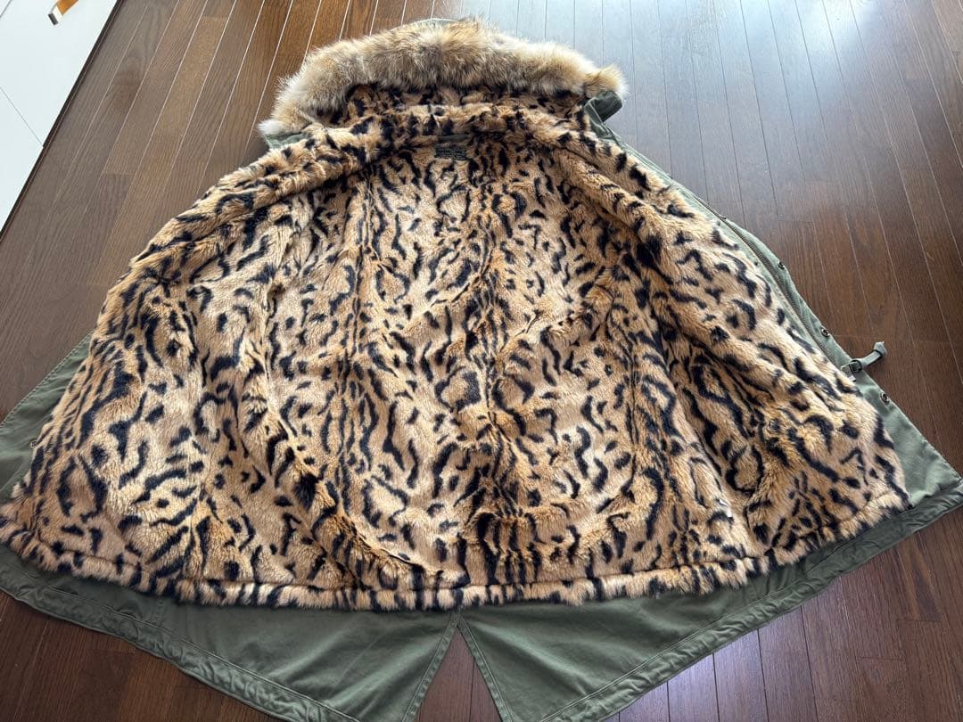 ワコマリア モッズコート レオパード ボア L コヨーテファー