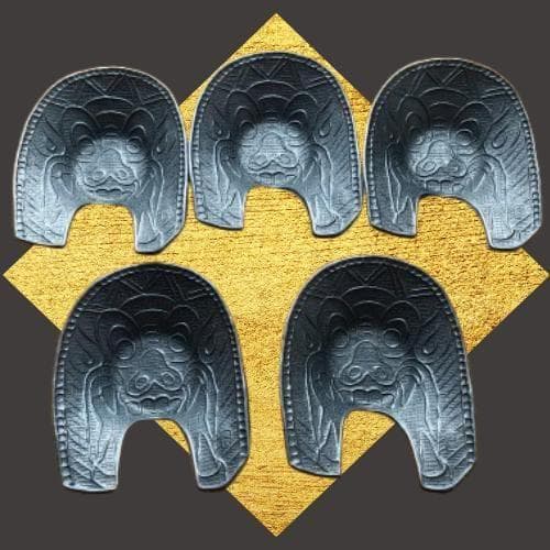 【新品】24K The art of Chokin☆希少▶鬼瓦茶托 5客 年譜付